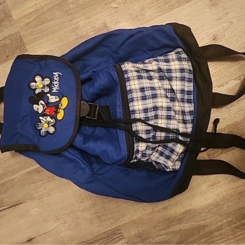 Vintage Disney Blue and Black Mickey Mouse Backpack
